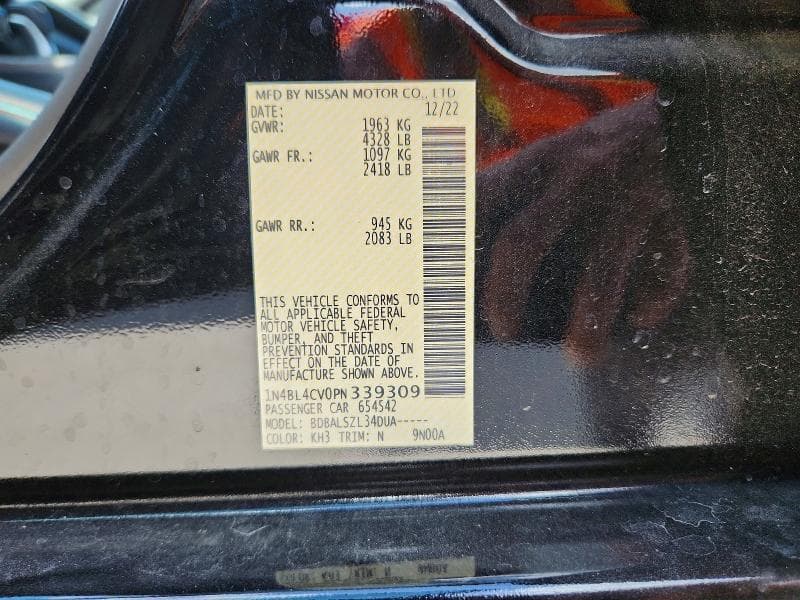 2023 NISSAN ALTIMA SR 12