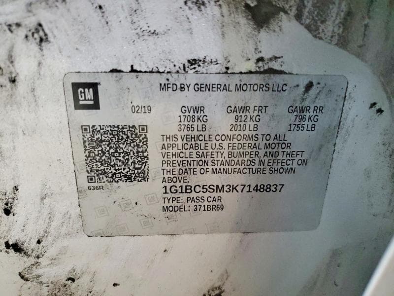 2019 CHEVROLET CRUZE LS 12