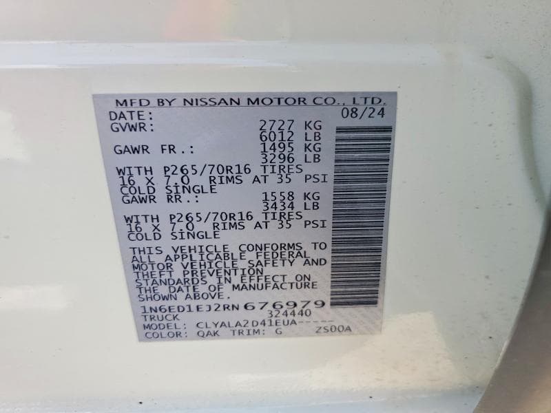 2024 NISSAN FRONTIER S 12