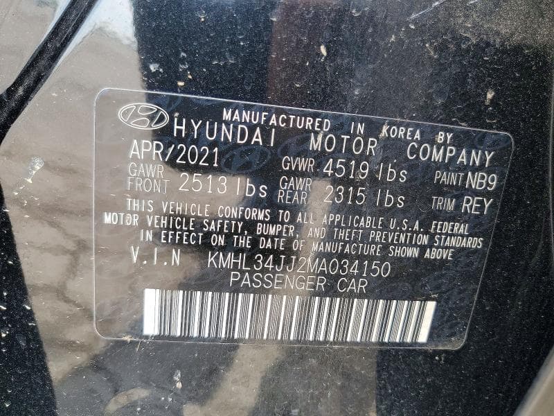 2021 HYUNDAI SONATA HYBRID SEL 12