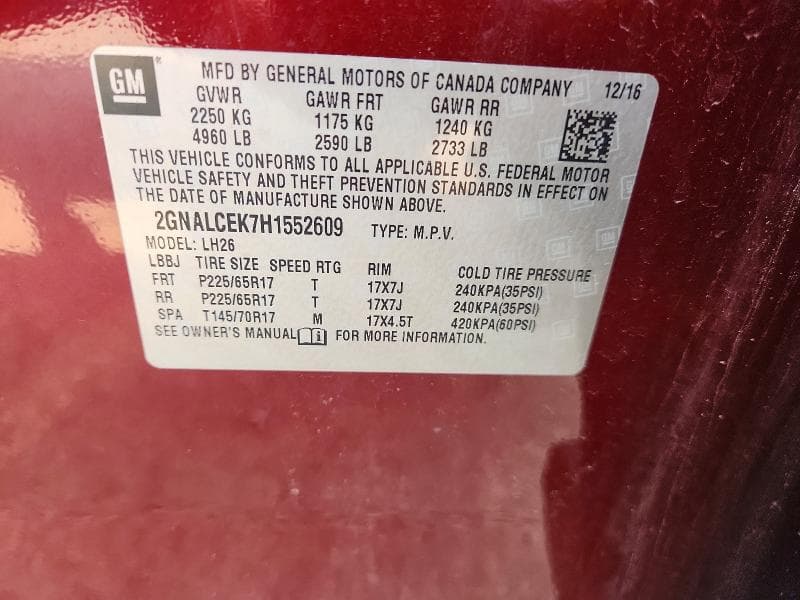 2017 CHEVROLET EQUINOX LT 13