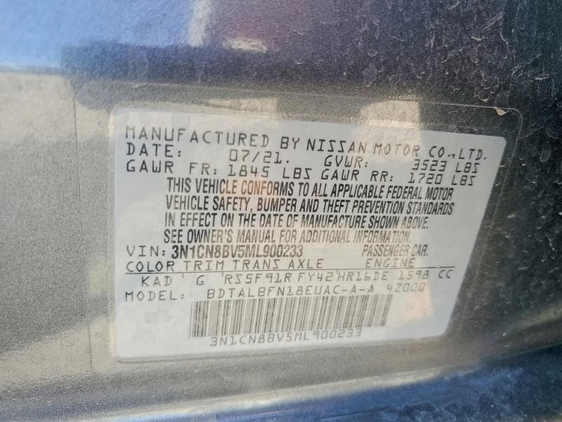 2021 NISSAN VERSA S 12