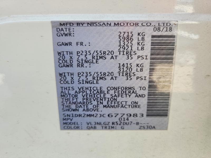 2018 NISSAN PATHFINDER SL 13