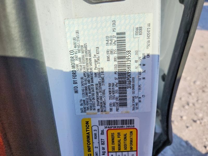 2017 FORD FUSION TITANIUM 12