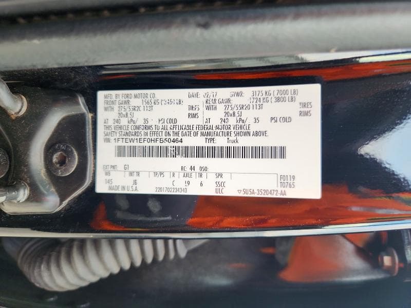 2017 FORD F150 SUPERCREW 12