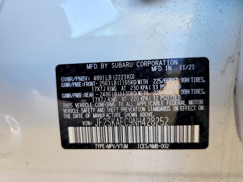 2022 SUBARU FORESTER PREMIUM 12