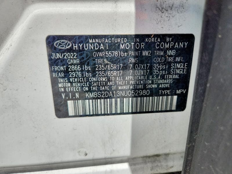 2022 HYUNDAI SANTA FE BLUE 13