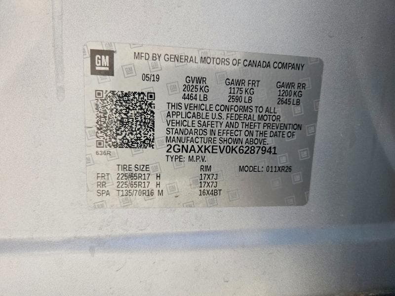 2019 CHEVROLET EQUINOX LT 14