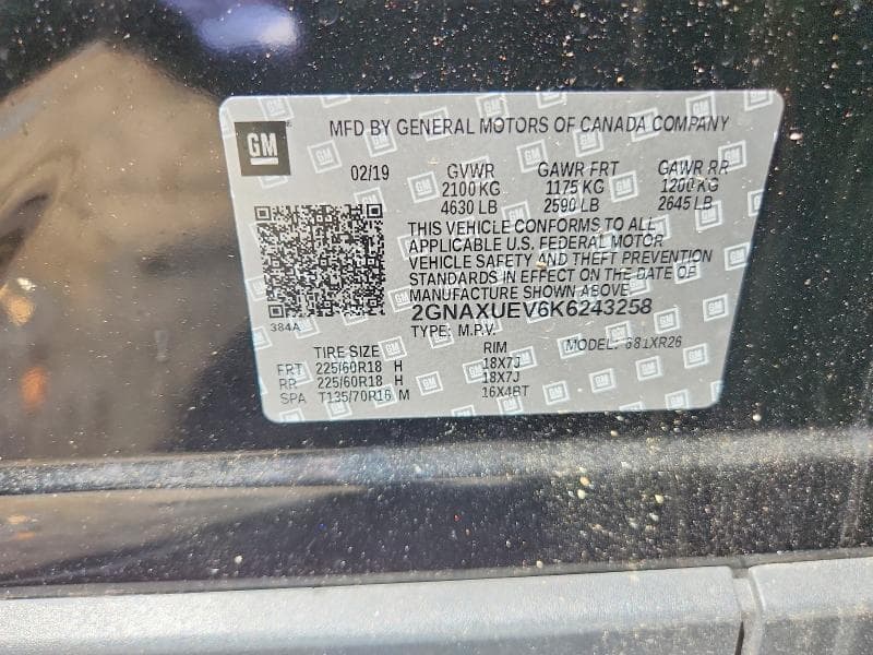 2019 CHEVROLET EQUINOX LT 13