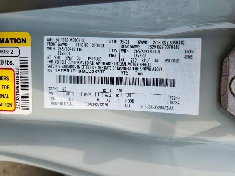 2021 FORD RANGER XL 12