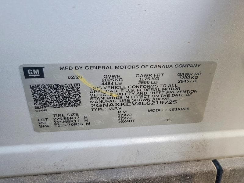 2020 CHEVROLET EQUINOX LT 13