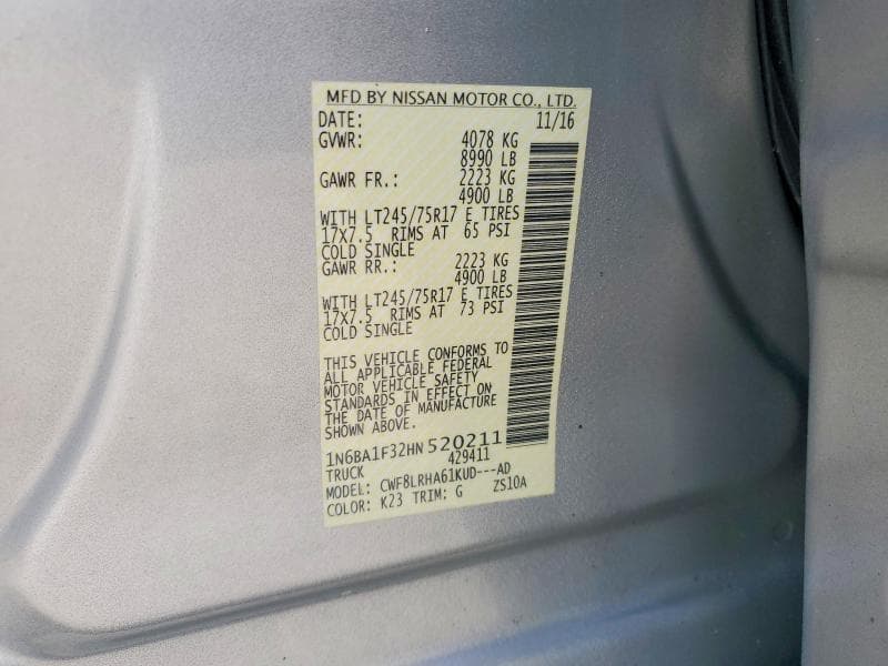 2017 NISSAN TITAN XD S 12