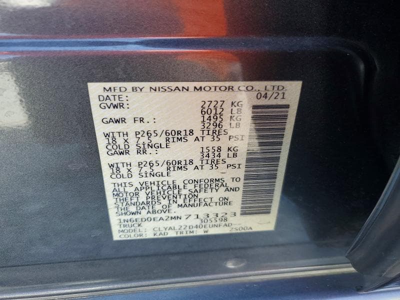 2021 NISSAN FRONTIER SV 12