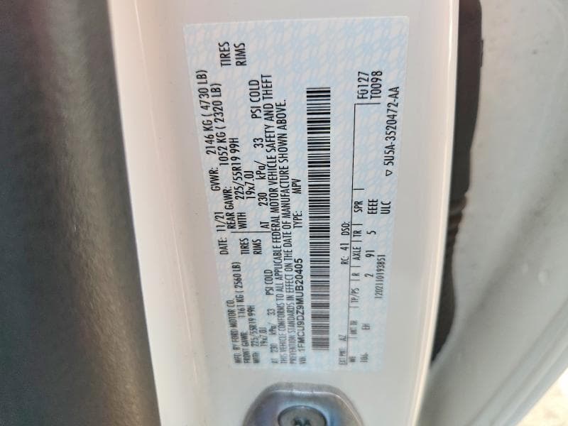 2021 FORD ESCAPE TITANIUM 14