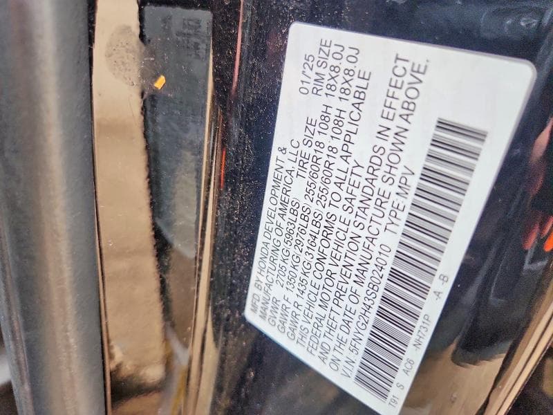 2025 HONDA PILOT EXL 12