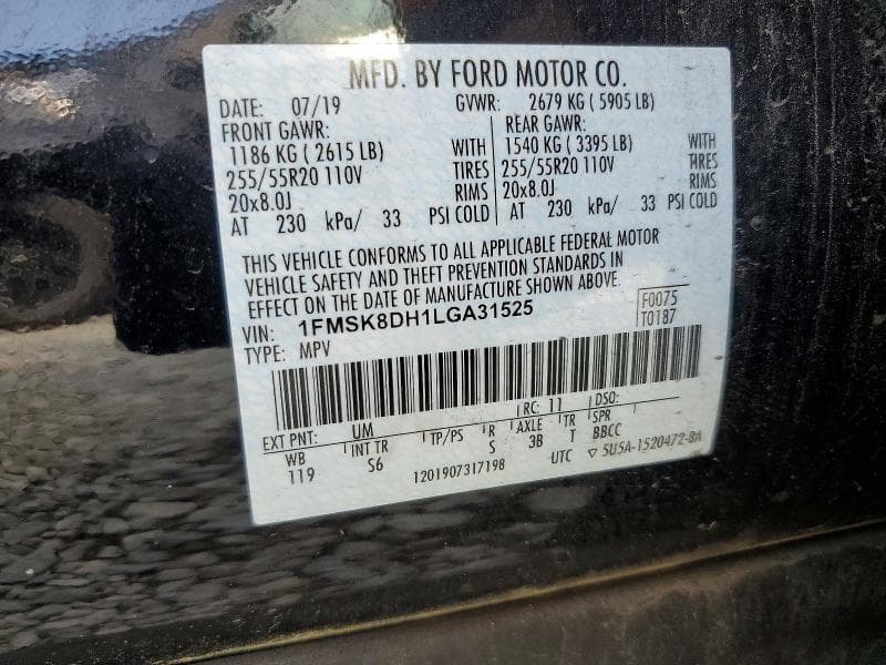 2020 FORD EXPLORER XLT 13