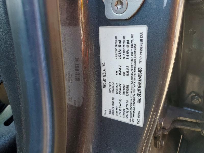 2019 TESLA MODEL 3 12