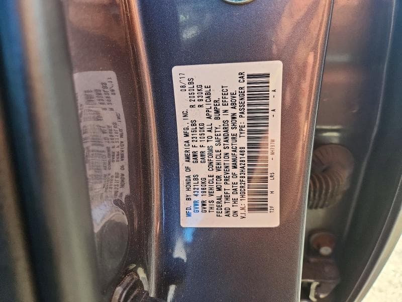 2017 HONDA ACCORD EXL 13