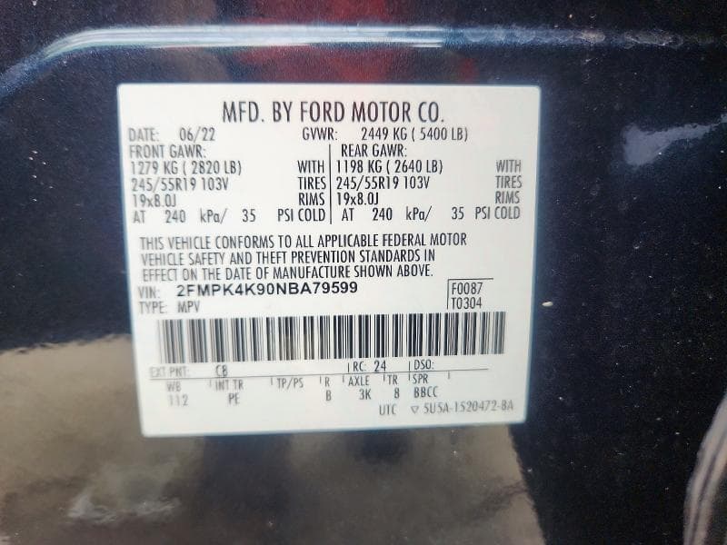 2022 FORD EDGE TITANIUM 13