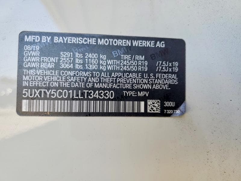 2020 BMW X3 XDRIVE30I 12