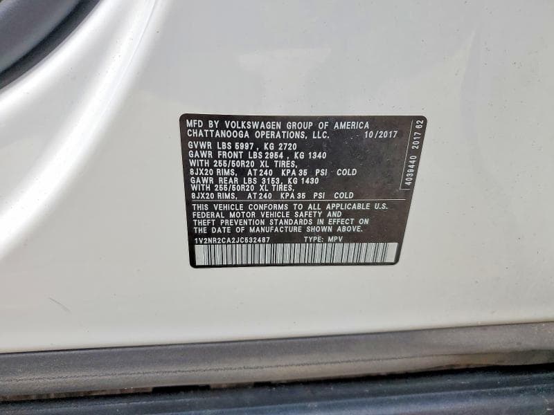 2018 VOLKSWAGEN ATLAS SEL PREMIUM SEL PREMIUM 13