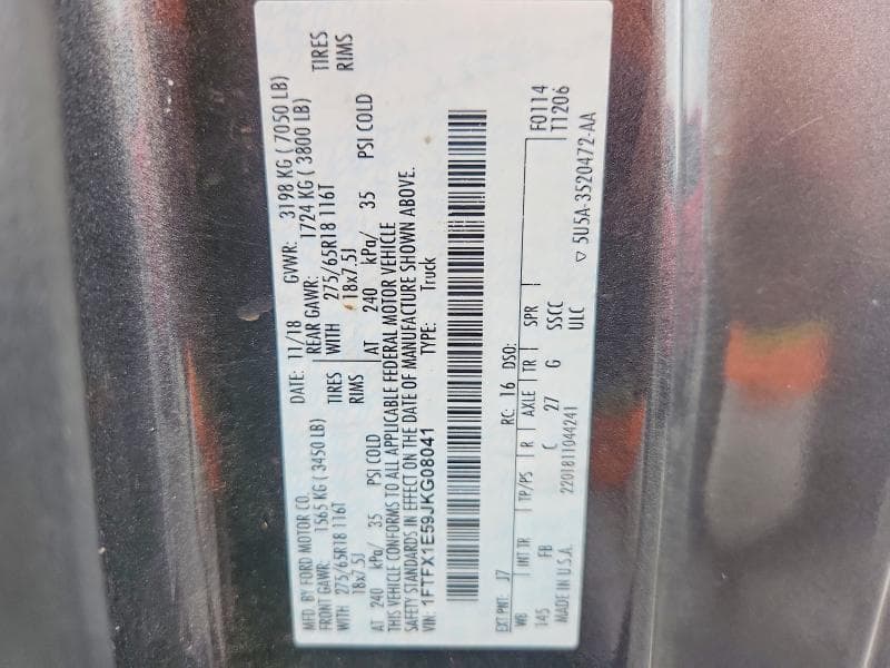 2018 FORD F150 SUPER CAB 12