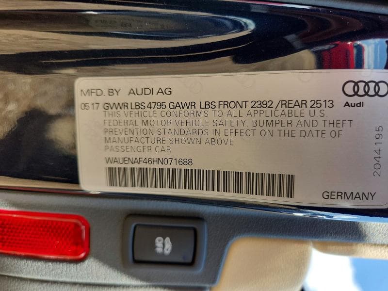 2017 AUDI A4 PREMIUM PLUS 12