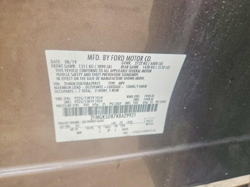 2019 FORD FLEX LIMITED 13
