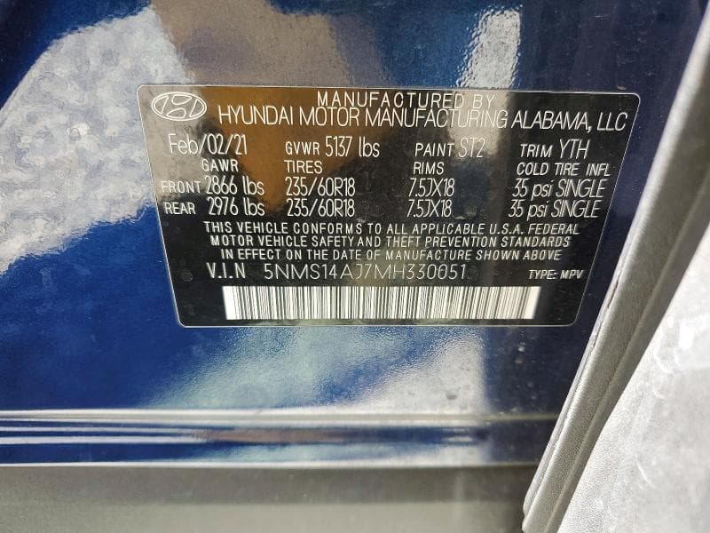 2021 HYUNDAI SANTA FE SE 13