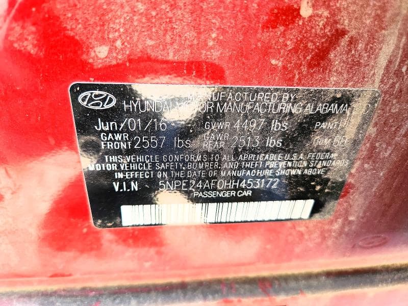 2017 HYUNDAI SONATA SE 13