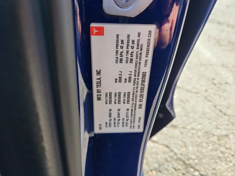 2018 TESLA MODEL 3 12