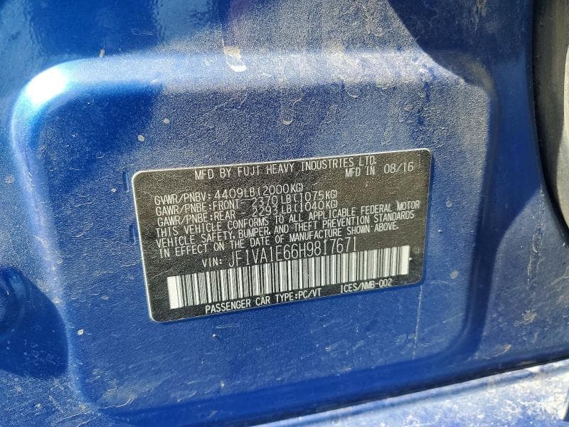 2017 SUBARU WRX PREMIUM 12