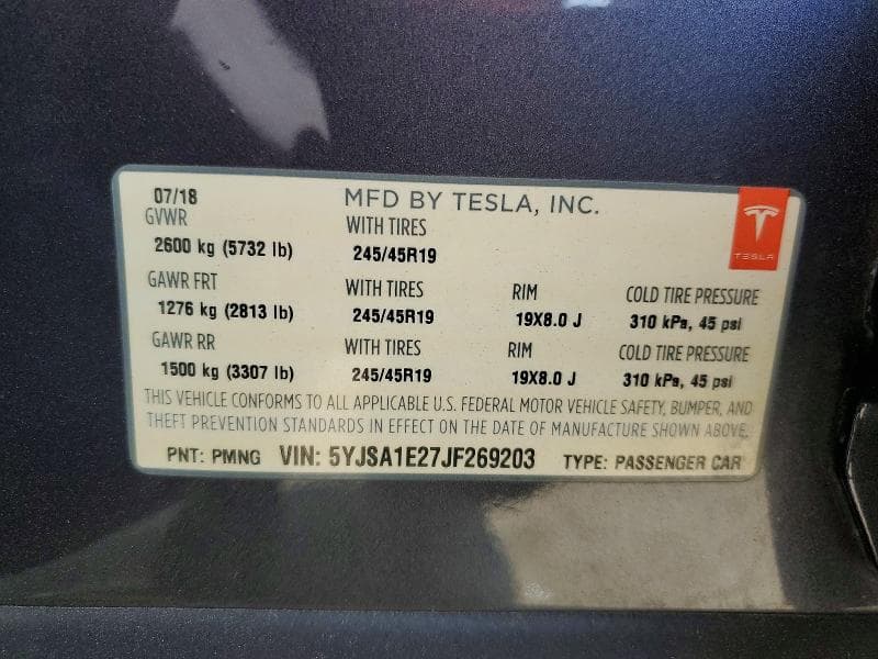 2018 TESLA MODEL S 12