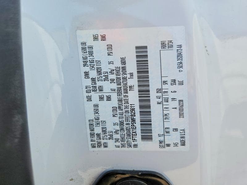 2021 FORD F150 SUPER CAB 13