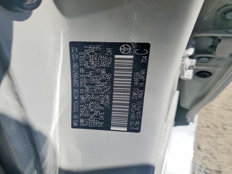 2022 TOYOTA PRIUS LE 12