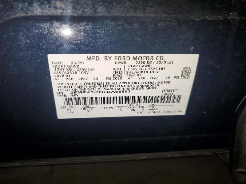 2020 FORD EDGE SEL 12