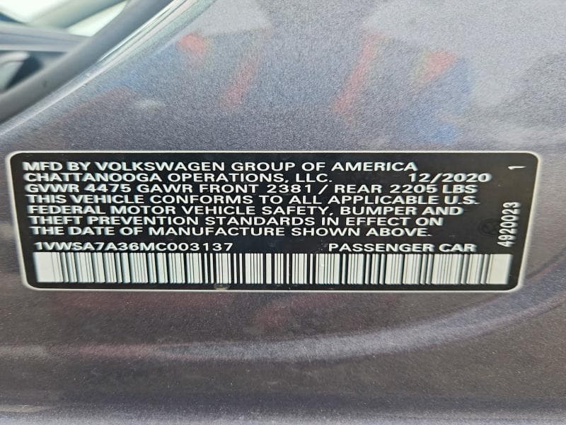 2021 VOLKSWAGEN PASSAT SE 12