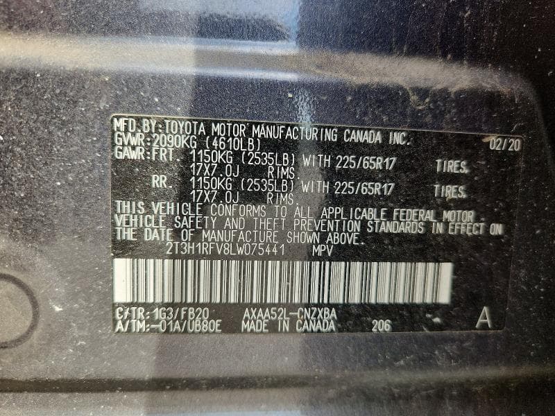 2020 TOYOTA RAV4 LE 13