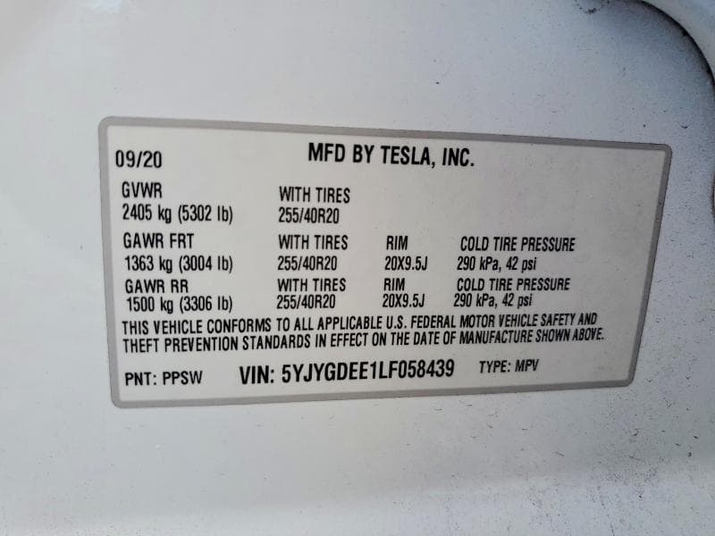 2020 TESLA MODEL Y 13