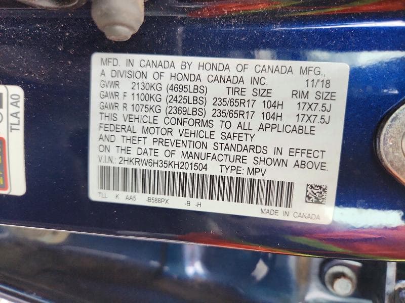 2019 HONDA CR-V LX 13