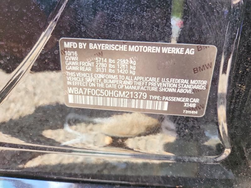 2017 BMW 750 I 12