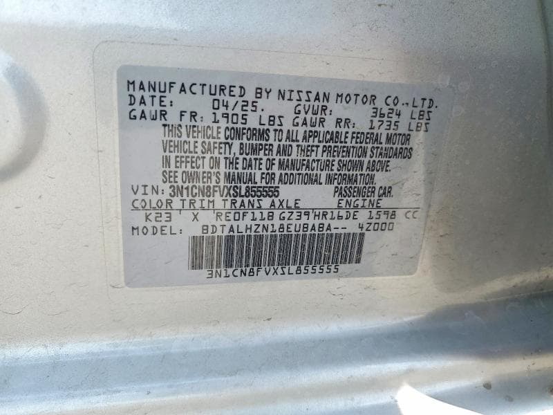 2025 NISSAN VERSA SR 12