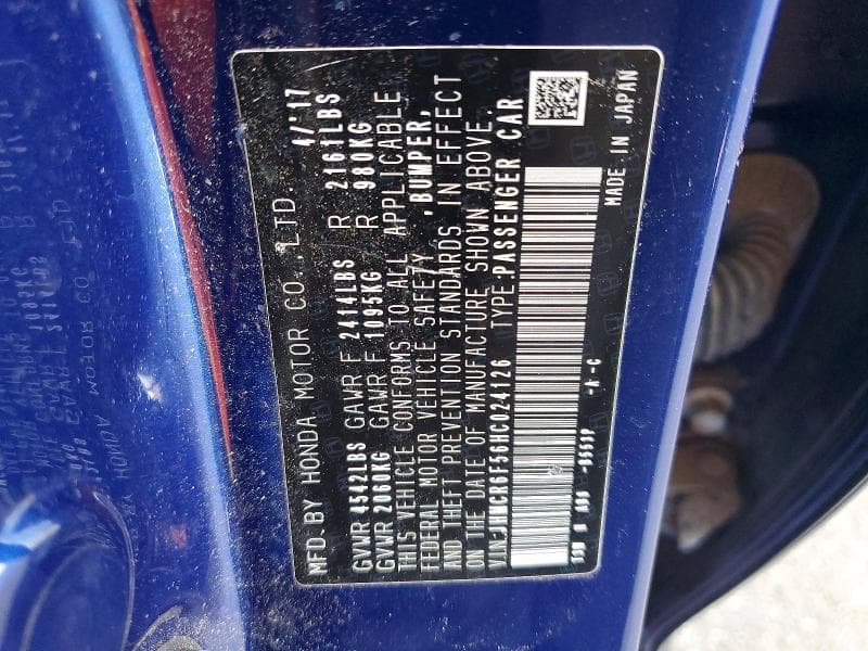 2017 HONDA ACCORD HYBRID EXL 12