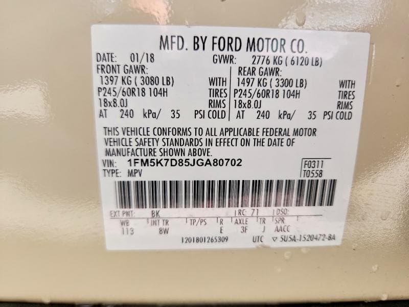 2018 FORD EXPLORER XLT 14