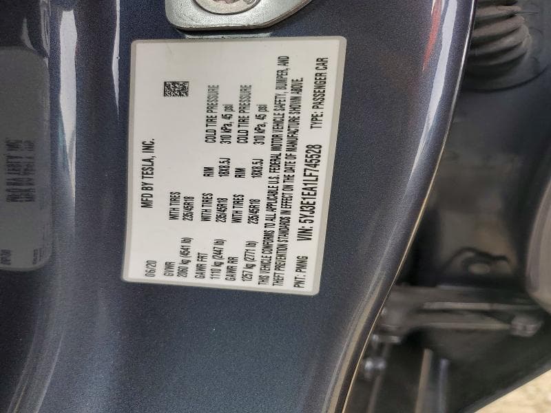 2020 TESLA MODEL 3 12