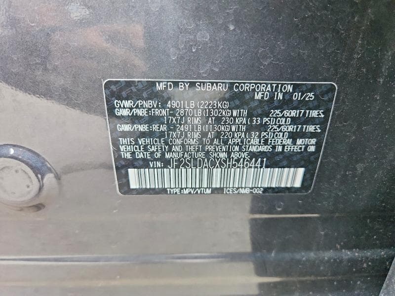2025 SUBARU FORESTER 14
