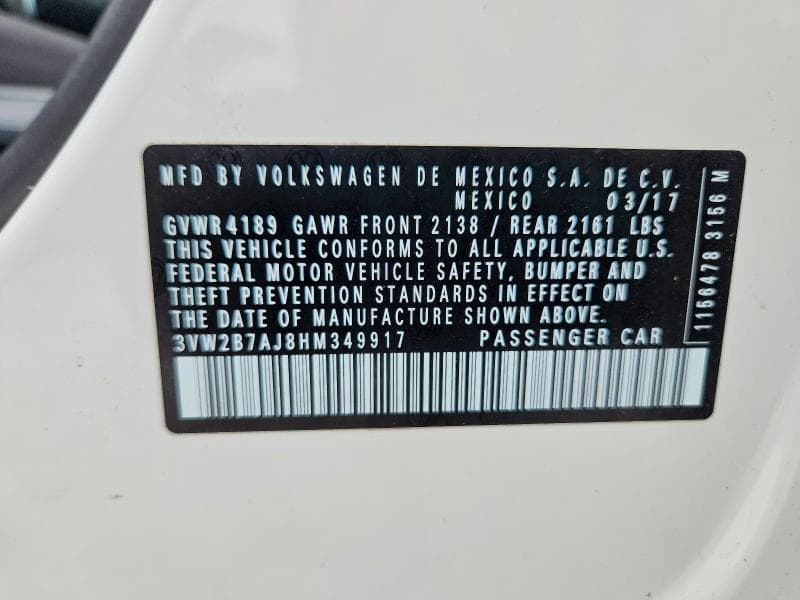 2017 VOLKSWAGEN JETTA S 12