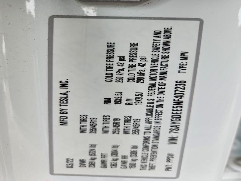 2022 TESLA MODEL Y 13
