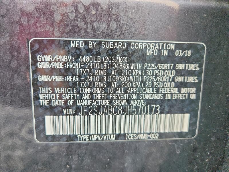 2018 SUBARU FORESTER 2.5I 13