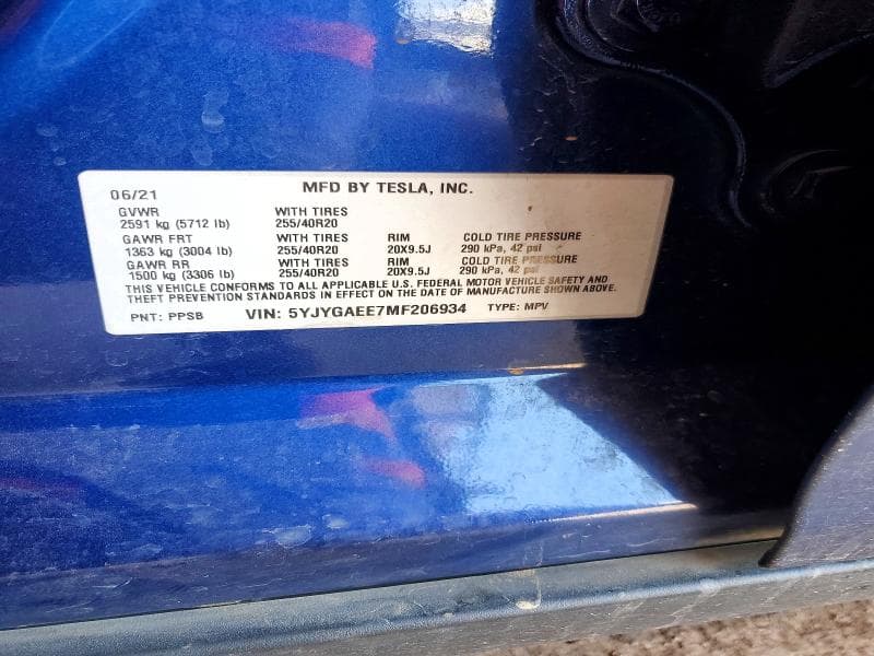 2021 TESLA MODEL Y 12